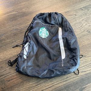 Starbucks Black String Backpack VGUC